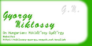 gyorgy miklossy business card